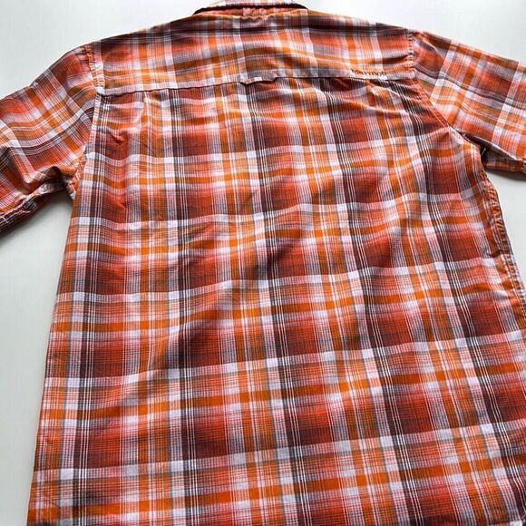 Marmot Short Sleeve Orange Plaid Button Front Shirt Mens S - Picture 5 of 8